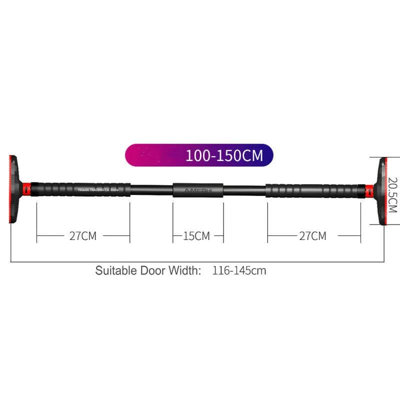 Barre de traction ajustable pour porte - Modèle réglable 65-150cm sans perçage pour largeur 70-140cm