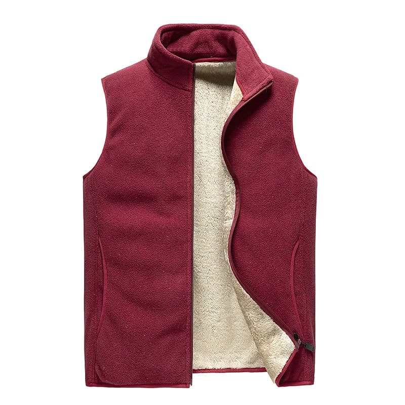 Gilet d'hiver en laine cachemire pour pêche élégante, fermeture éclair et coupe casual tailles S à 8XL