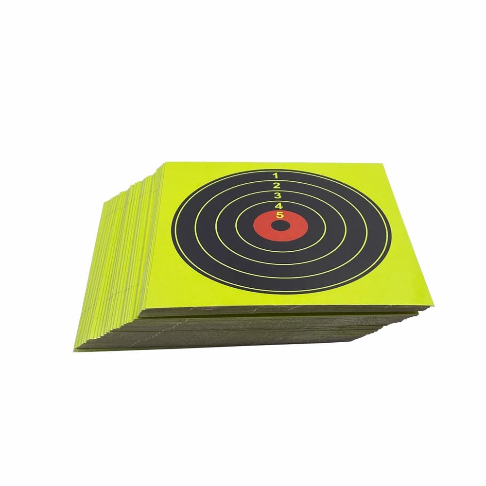 20 cibles carton jaune 14cm éclaboussantes - Papier réactif pour piège à plombs et entraînement