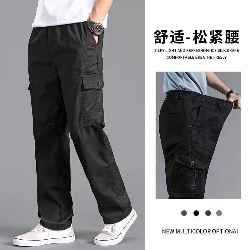 Pantalon cargo loose grande taille homme style coréen japonais jogger pêche travail sport