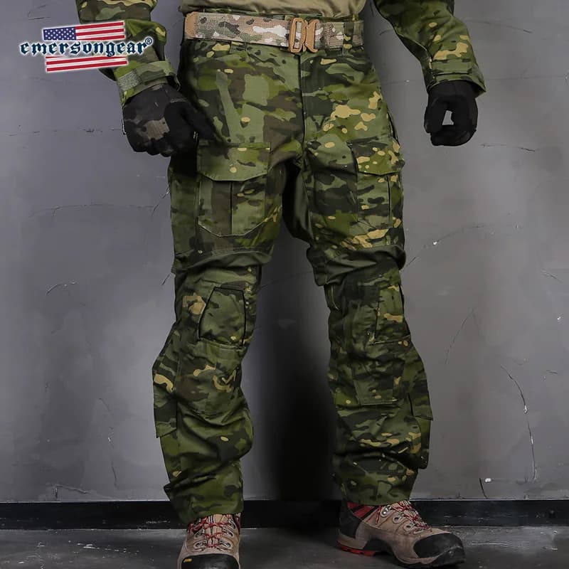 Pantalon tactique Emerson G3 camouflage pour homme - Pêche, chasse, devoir, cargo de tir professionnel