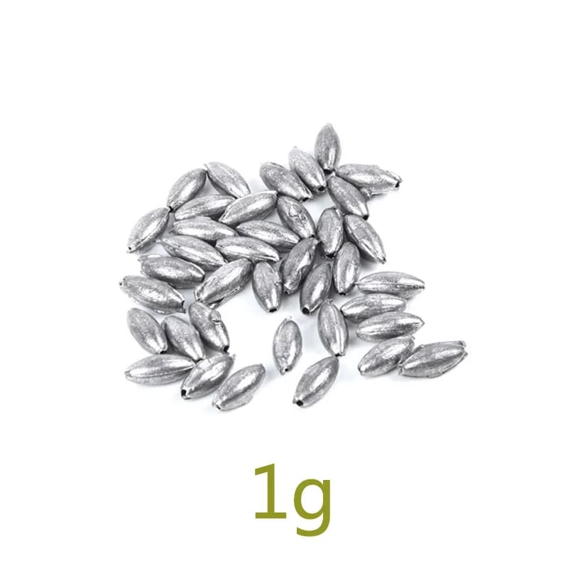 10 plombs de pêche olive 1g à 8g pour ligne de pêche - Poids plombés pour appâts