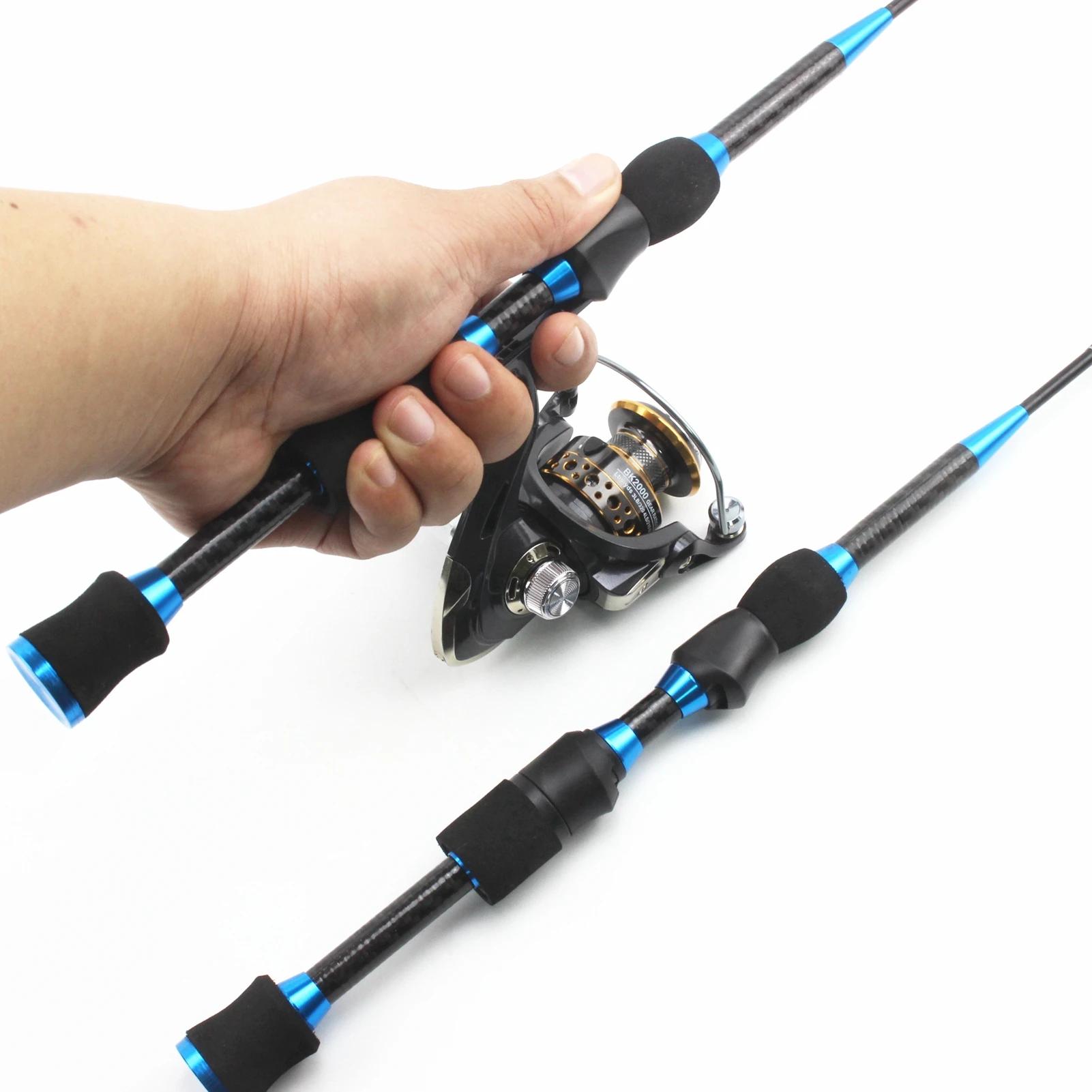 Canne pêche glace 65cm carbone super rigide combo moulinet set carpe hiver pesca