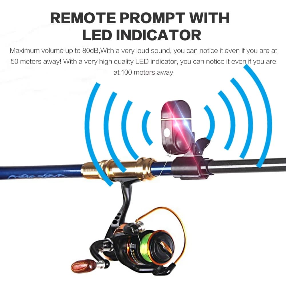 Alarme de pêche FLYSAND avec 2 LED - Détecteur de touche pour eau douce et eau salée