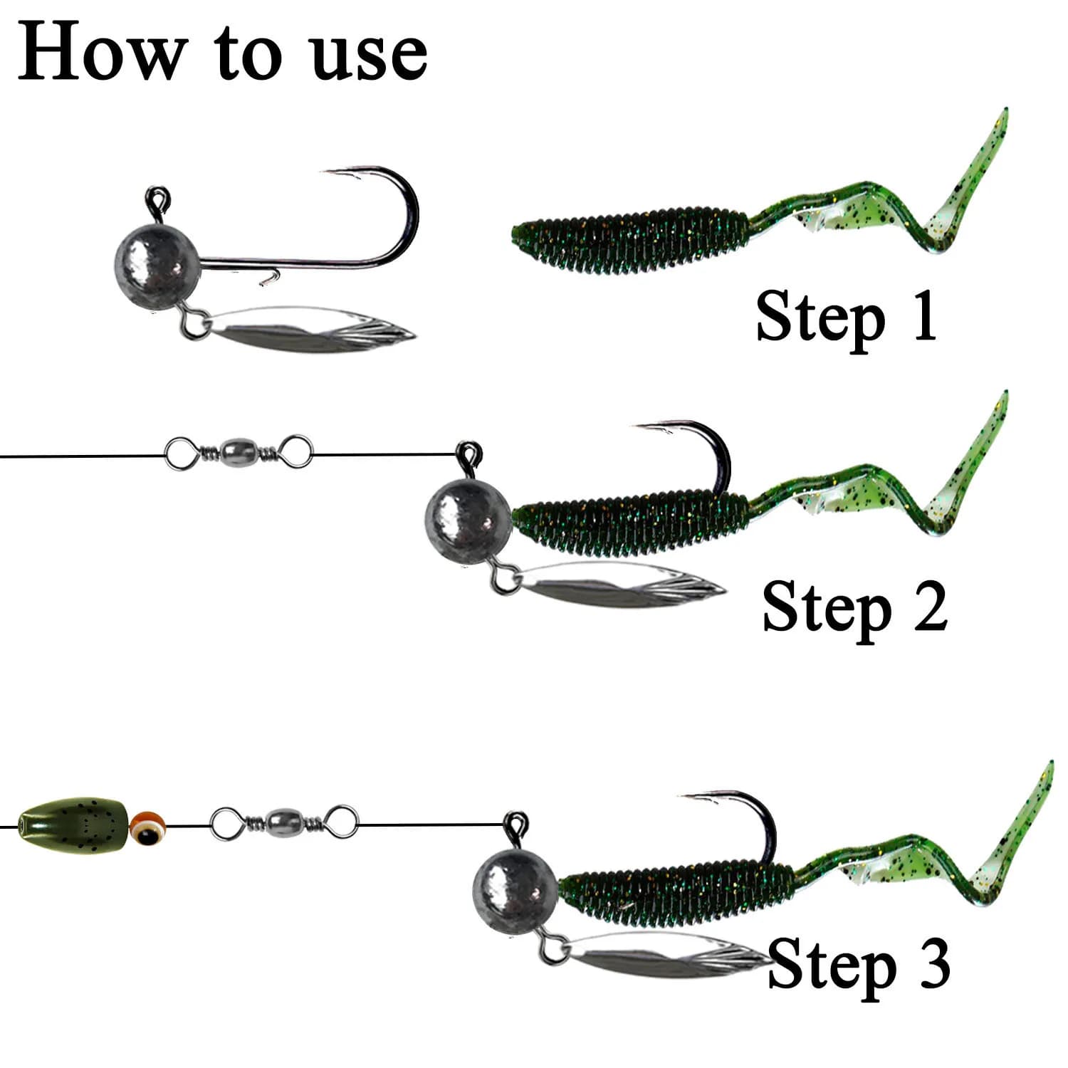 Lot de 5 hameçons plombés anti-herbe 3.5g 5g 7g 10g pour pêche aux leurres souples