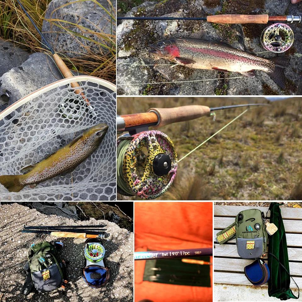 Canne à pêche à la mouche Maximumcatch V-Traveler 9FT 5-8wt graphite IM10 fibre carbone 7 sections action rapide
