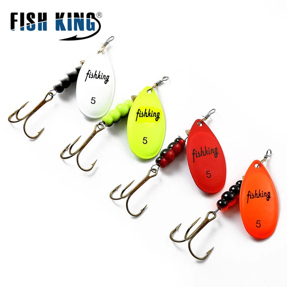 Spinner bait 5 grammages FISH KING avec cuillères rotatives - leurres métal brochet