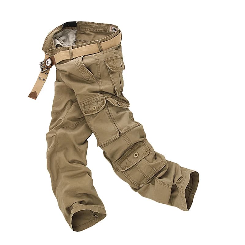 Nouveau pantalon cargo armée loose homme grande taille 46 - Pêche, pantalon militaire multi-poches surtaille
