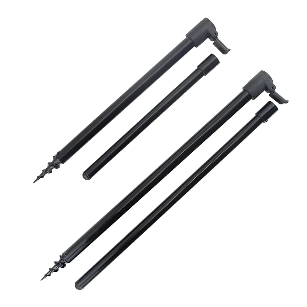 Support cannes Hirisi 2 pièces aluminium : rod pod stable pour pêche carpe depuis la berge confortable