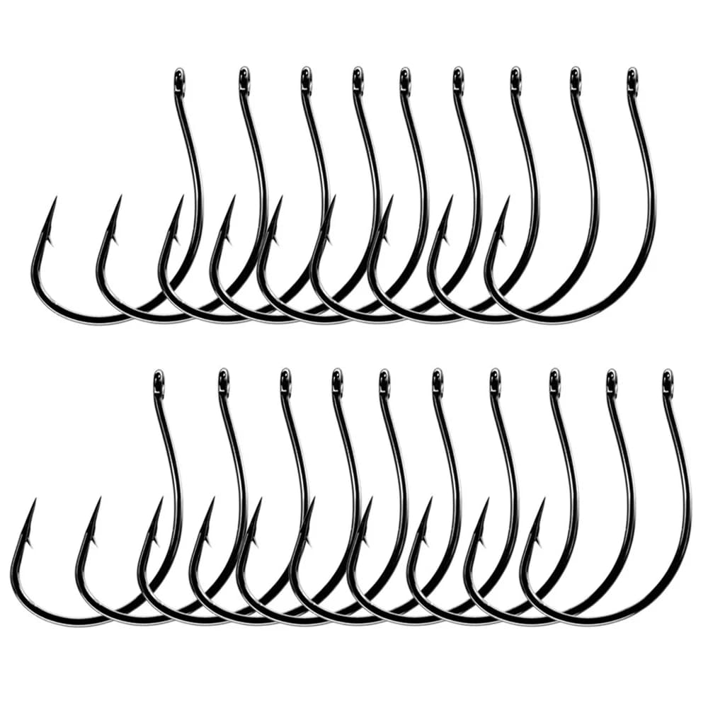20 hameçons drop shot #3 à #2/0 pour pêche verticale - hameçons offset wacky et crank worm