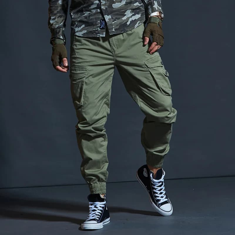 Pantalon cargo camouflage kaki qualité premium pêche - Style militaire multi-poches homme fashion