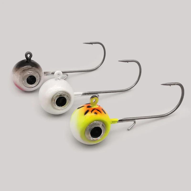 Tête plombée LUREHOLIC 1.8g-10g avec hameçon Mustad pour leurres souples pêche carnassiers