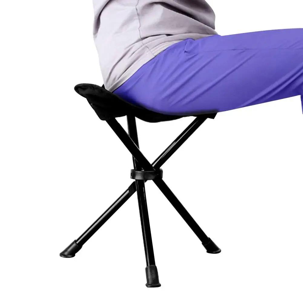 Tabouret pliable trépied portable avec étui pour camping, pêche, randonnée et chasse capacité 90kg