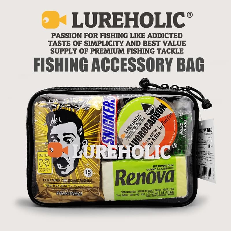 Sac accessoires leurres LUREHOLIC étanche PVC épais transparent rangement matériel de pêche qualité