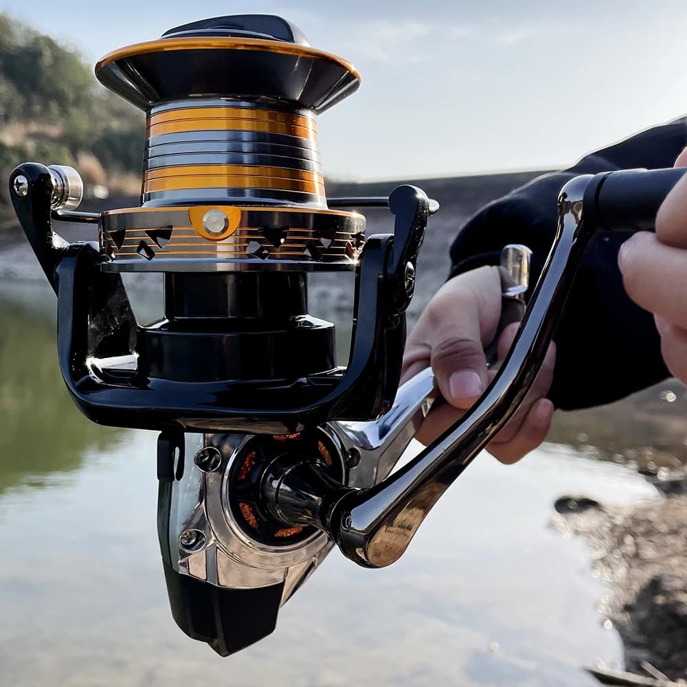 Moulinet de pêche spinning 12000 sel longue distance avec frein 30kg pour gros poissons et surfcasting