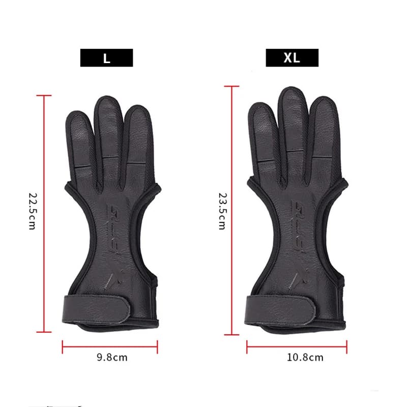 Gant d'archerie trois doigts cuir daim pour arc 15-60 lbs pêche à l'arc traditionnelle