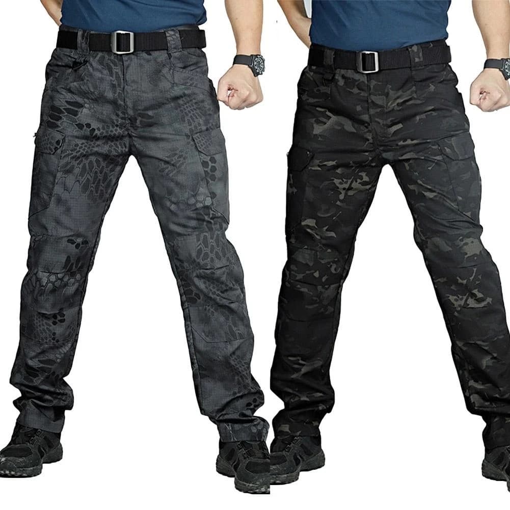 Pantalon cargo rapide séchage multi-poches - Camouflage noir pour pêche sportive