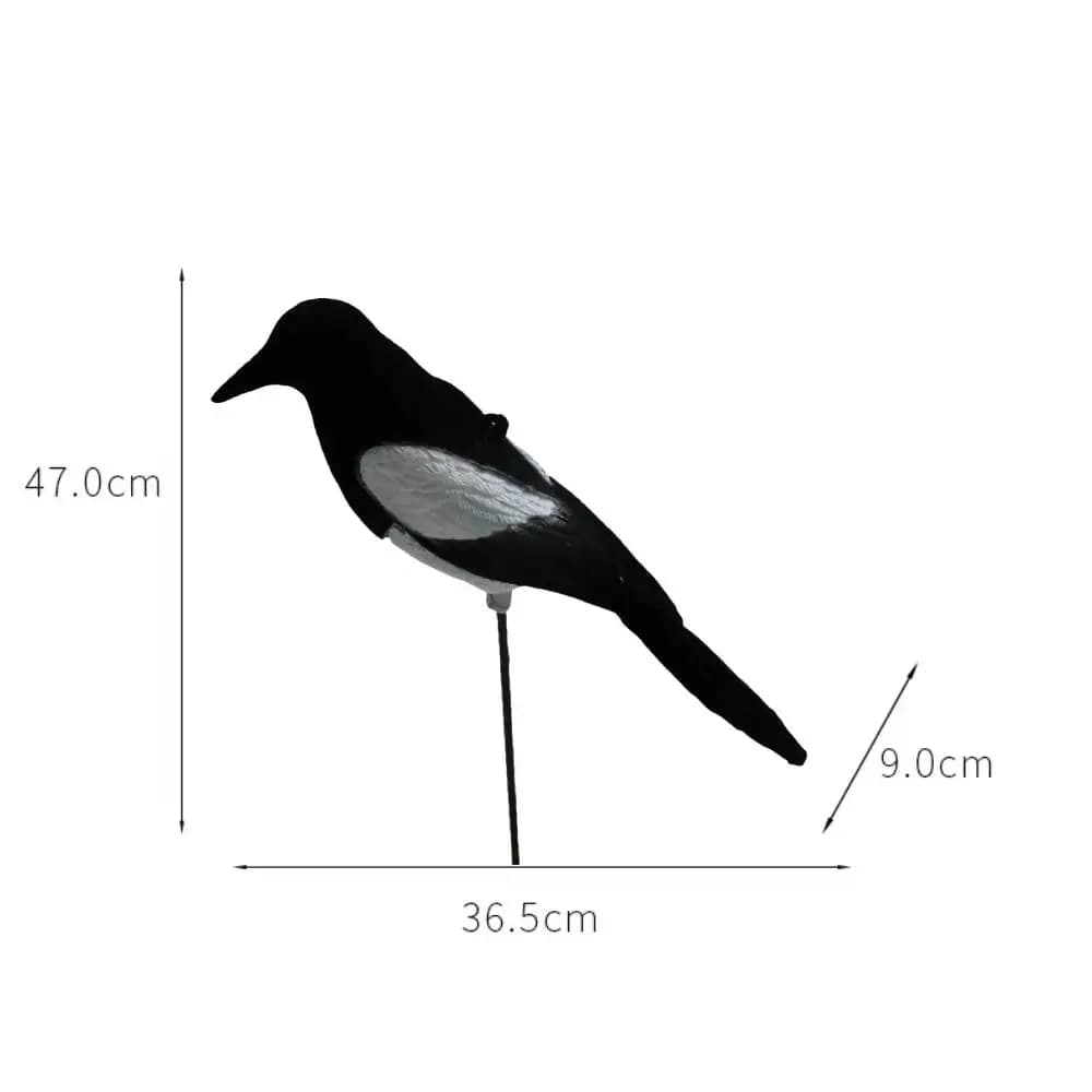 Leurre de pie en plastique flocké GUGULUZA pour effaroucher les oiseaux et décoration de jardin