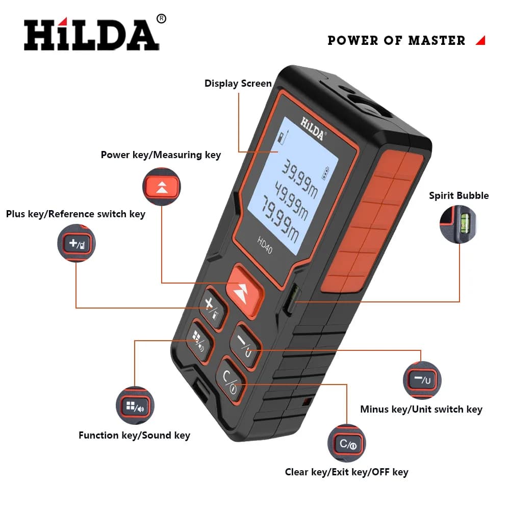 Distanciomètre laser HILDA 40M à 100M - Outil de mesure précis pour pêche et construction
