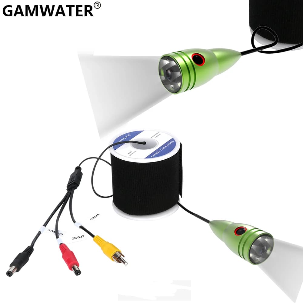 Tête caméra pêche hiver GAMWATER avec 6 LED 1W éclairage blanc détection poissons sous-marine