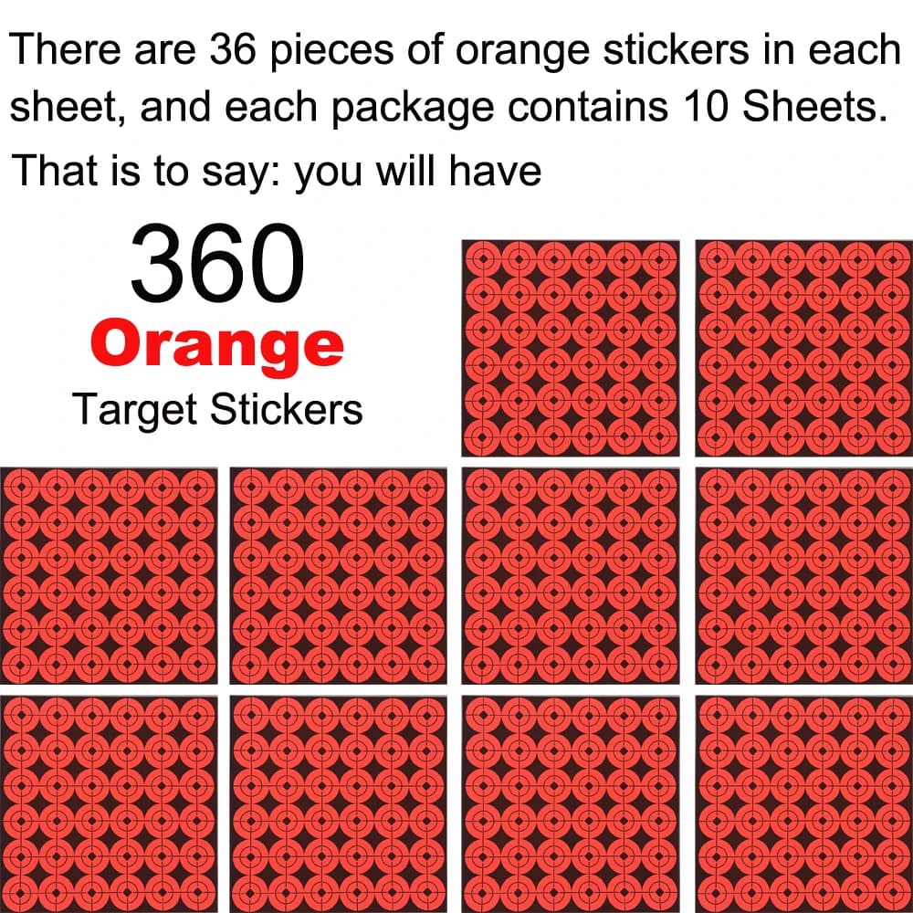 360 stickers cibles 1 pouce autocollants - Compatibles tous airguns BB plombs acier plastique