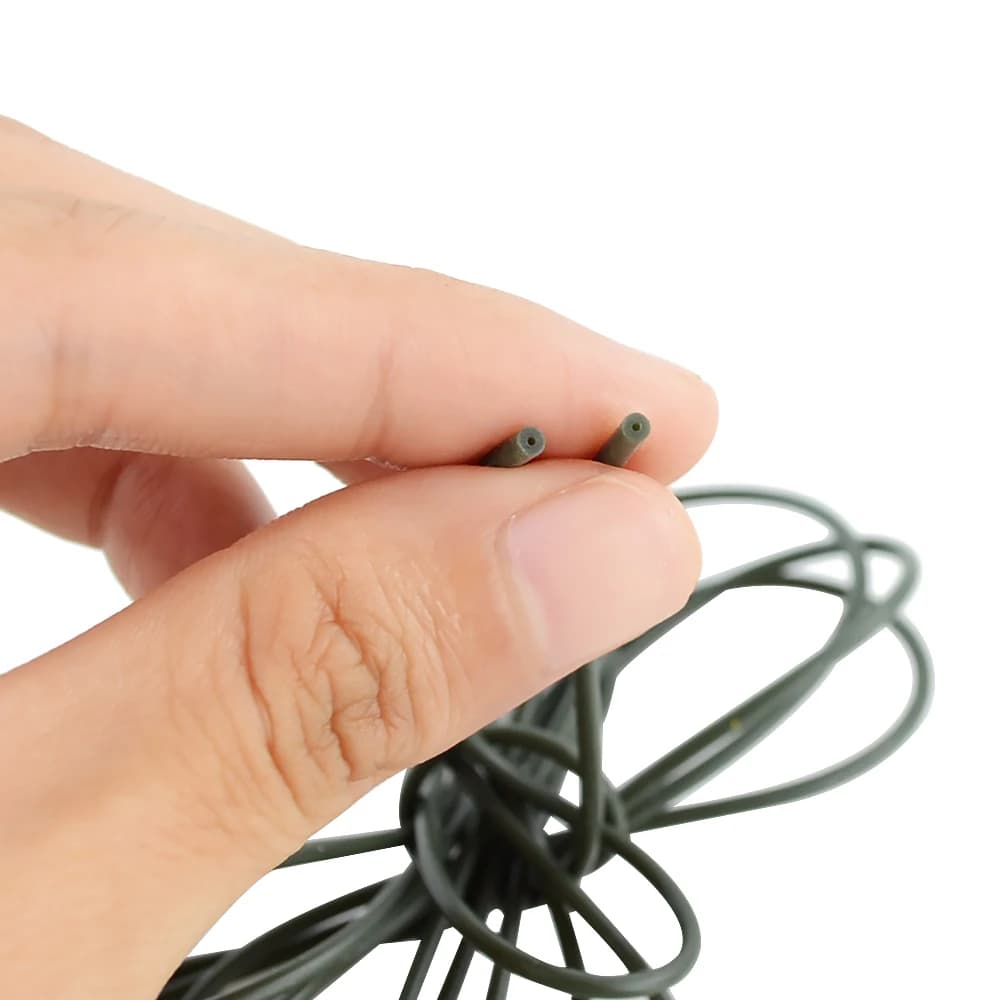 Tube silicone anti-emmêlement pour montage de pêche à la carpe - Tubing rig sécurité lead-clip 0.5x1.8mm 0.8x1.9mm hirisi