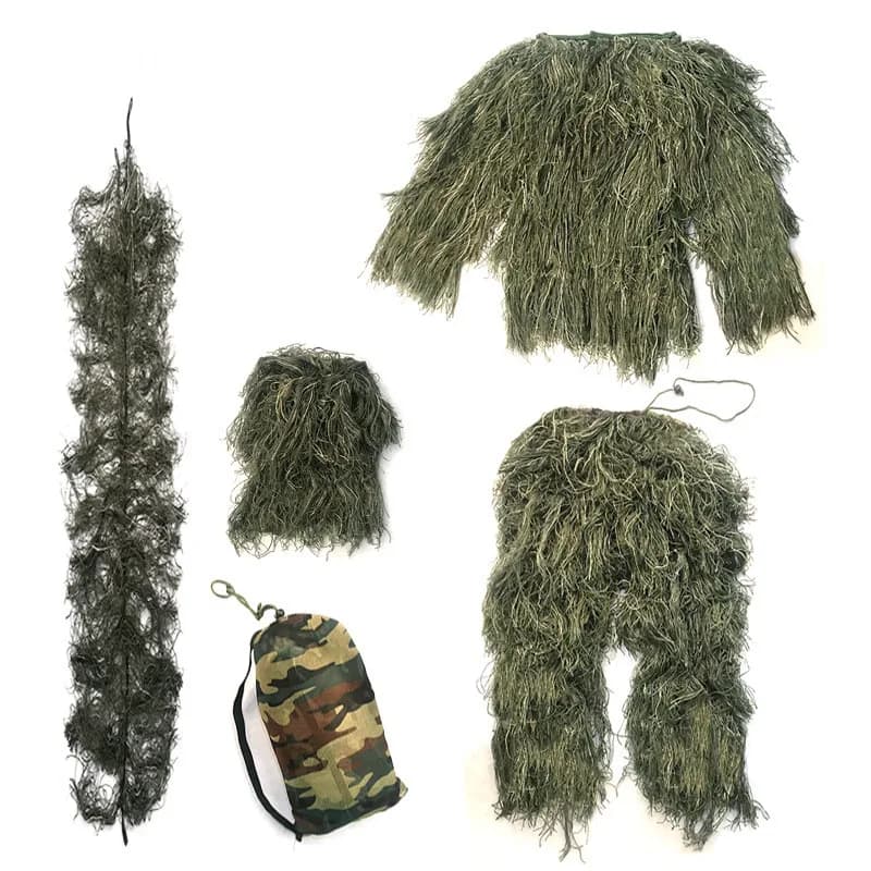 Combinaison Ghillie enfants pêche - Tenue camouflage junior pour initiation pêche