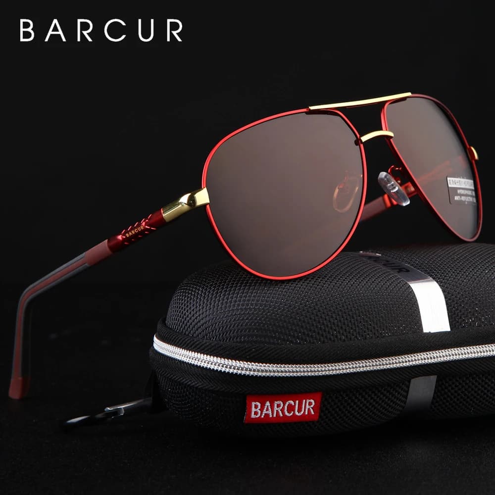 Lunettes aluminium vintage polarisées homme conduite pêche accessoires luxe montures classiques