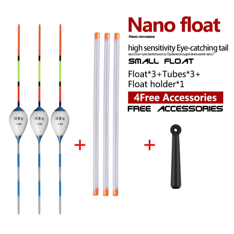 3 flotteurs nano pêche sensibles avec porte flotteur pour pêche en eau peu profonde et pêche