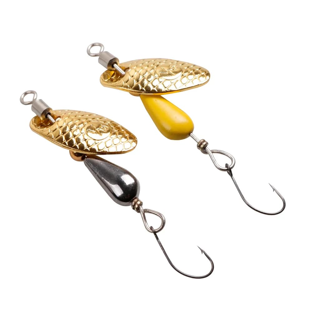 2Pcs Spinner Spoon 5.5cm/2.8g - cuillers métalliques à paillettes pour truite, perche, brochet et black bass