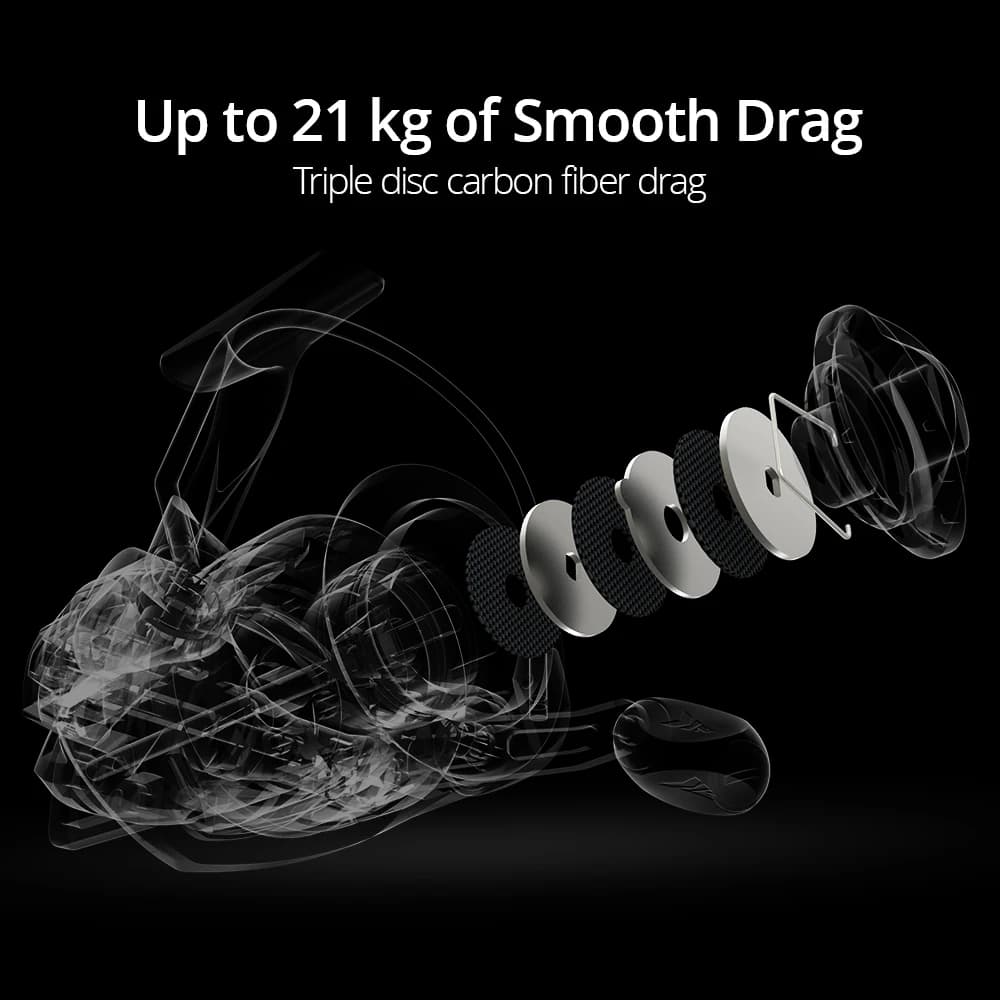 Moulinet spinning KastKing Megatron - 18kg de drag, 7+1 roulements, spool aluminium pour mer
