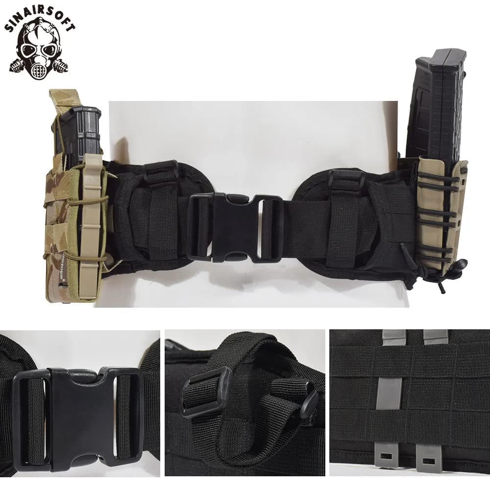 Gilet tactique Molle ceinture homme 1000D nylon rembourrée réglable pour airsoft et pêche