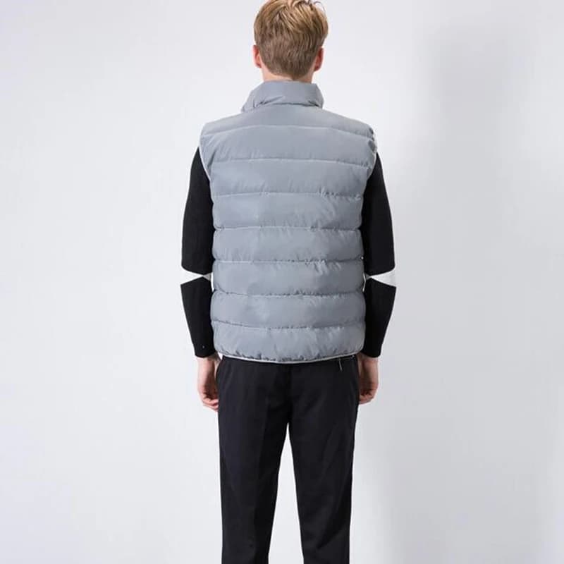 Gilet réfléchissant homme d'automne-hiver - Veste sans manches matelassée réfléchissante pour pêche nocturne