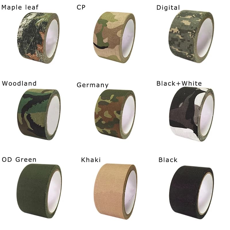 Ruban camouflage 5m extérieur autonettoyant imperméable pour chasse bandage stealth adhésif auto-agrippant