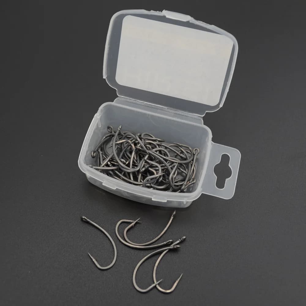 Lot de 50 hameçons carpe Hirisi acier inoxydable carbone haute résistance avec boîte d'origine