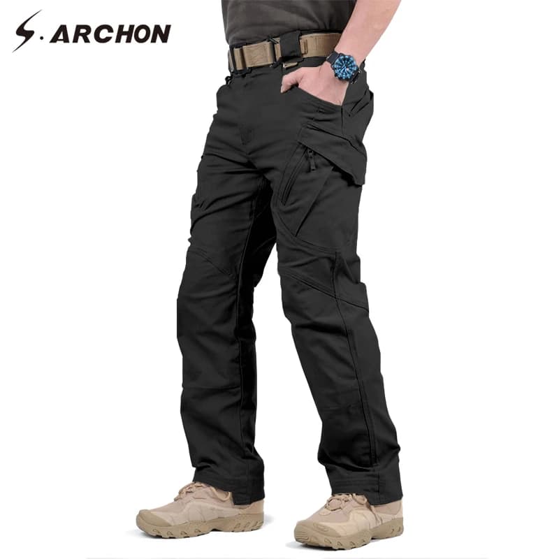 Pantalon militaire pêche 97% coton stretch tactique multi-poches confortable pour homme