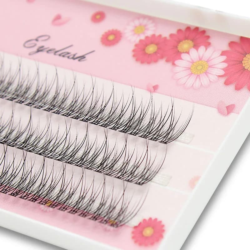 Kit 120 cils premium vison dovetail - Extensions 3D naturelles maquillage professionnel pêche élégance