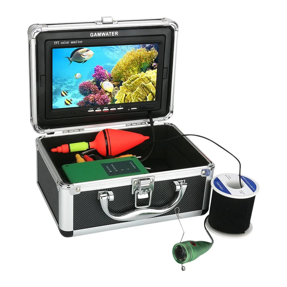 MAOTEWANG Caméra vidéo pêche sous-marine 7 pouces HD 165 degrés kit 6 LED 1W lumière blanche sondeur 1000tvl 20 30 50m