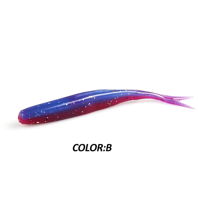 Leurre souple leurre queue fourchue 75mm 1.8g pour truite et perche, 15 pièces appât efficace