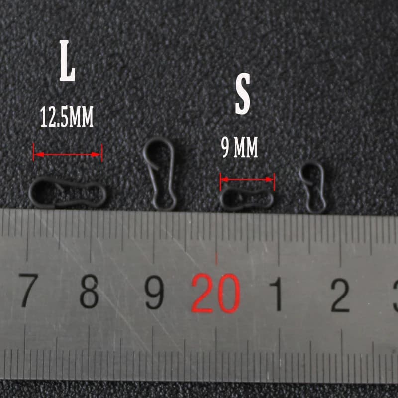 30 clips rapides changement noir mat pour pêche carpe - Connecteurs swivels roulants terminal tackle