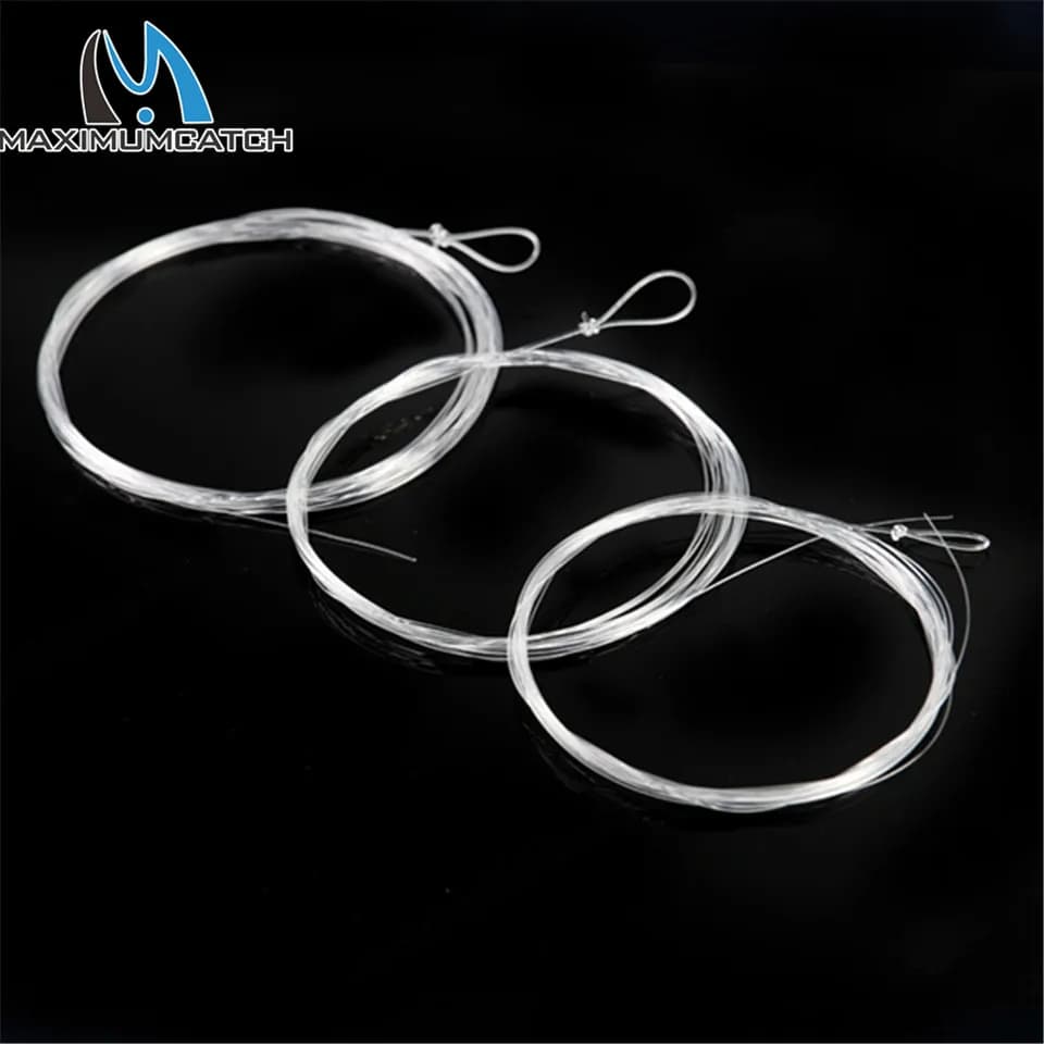 Ligne de pêche à la mouche nylon fluorocarbone leader 0X à 7X pour truite et ombre