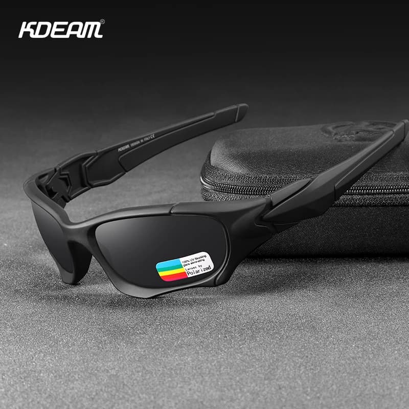 Lunettes de sport polarisées KDEAM KD0623 - Monture incurvée résistante pour activités outdoor intenses