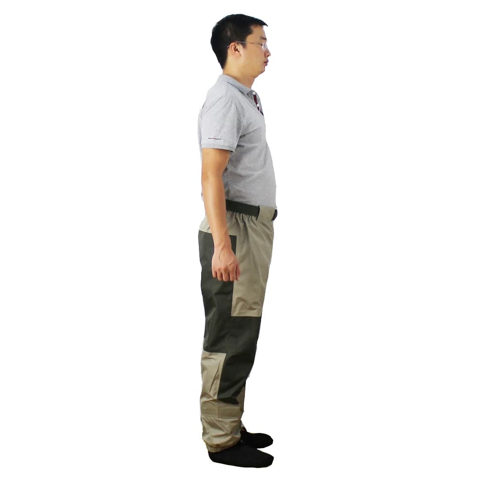 Pantalon de pêche à la mouche cuissarde respirant et imperméable avec pieds chaussants