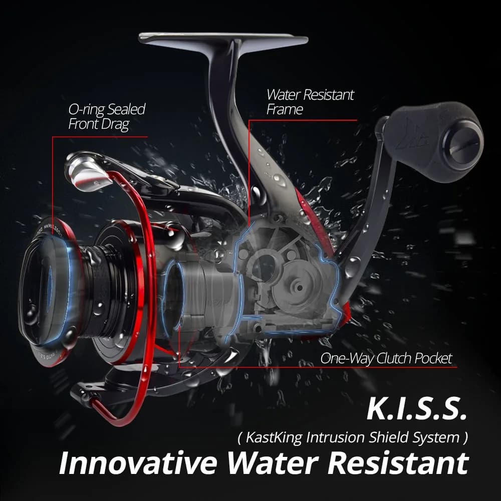 Moulinet Spinning KastKing Sharky III 18KG - Résistance à l'eau innovante pour pêche du brochet et du sandre