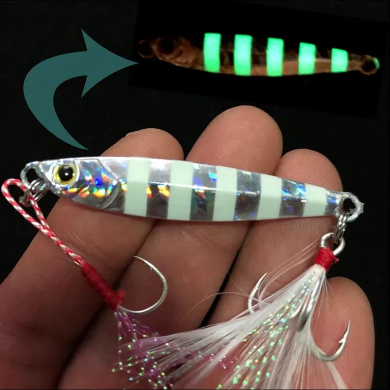 Leurre jig phosphorescent 7g à 25g shore casting décors métal leurre artificiel pêche mer