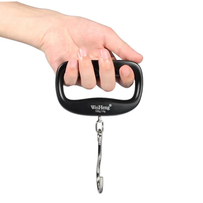 Balance digitale portative HPff 50kg/10g avec écran LCD rétroéclairé - pêche, bagages, crochet