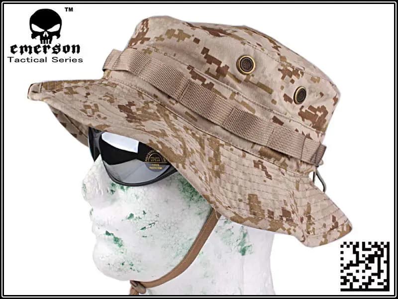 Chapeau boonie woodland marpat pêche - Casquette camouflage anti-rayure pêche chasse qualité Emerson
