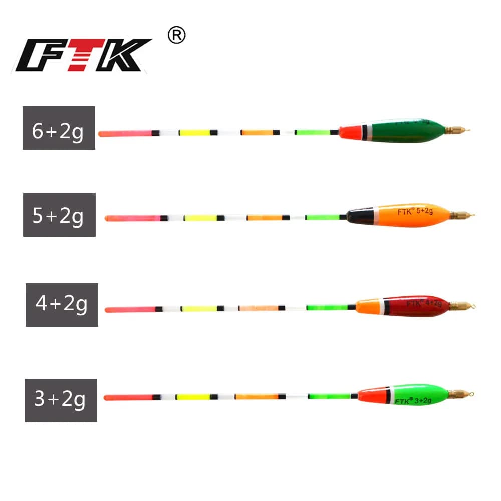 Flotteurs Barguzinsky 5 pièces pour pêche à la carpe - Poids mixtes 3+2g à 6+2g FTK