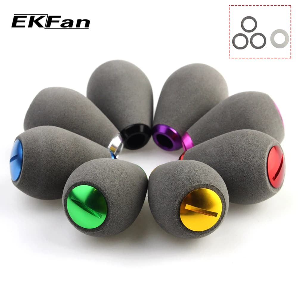Poignée de moulinet pêche EVA grise EKFan pour roulements 7x4x2.5mm casting et spinning