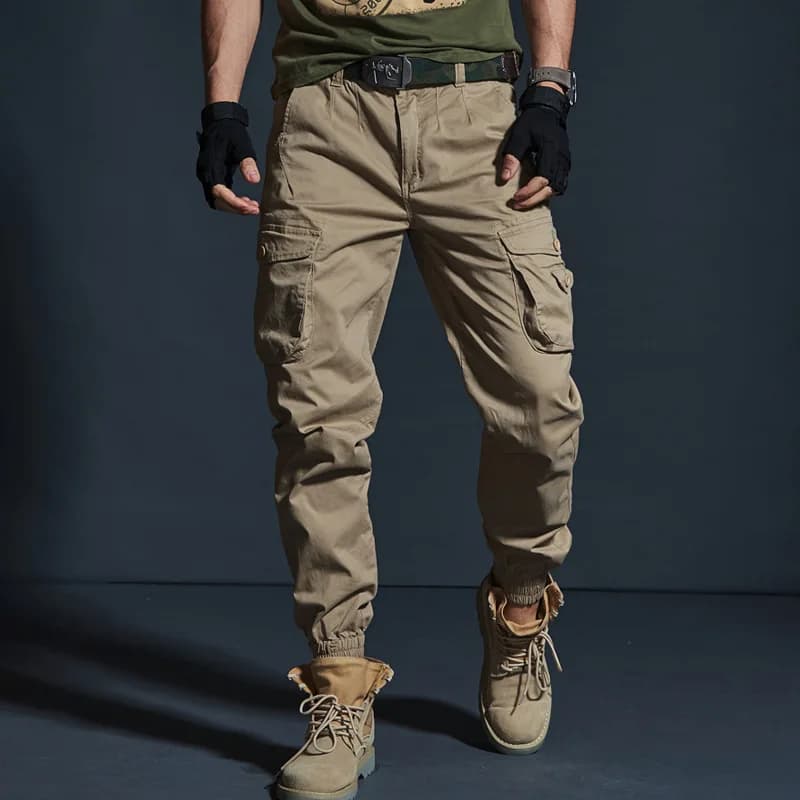 Pantalon cargo camouflage kaki qualité premium pêche - Style militaire multi-poches homme fashion